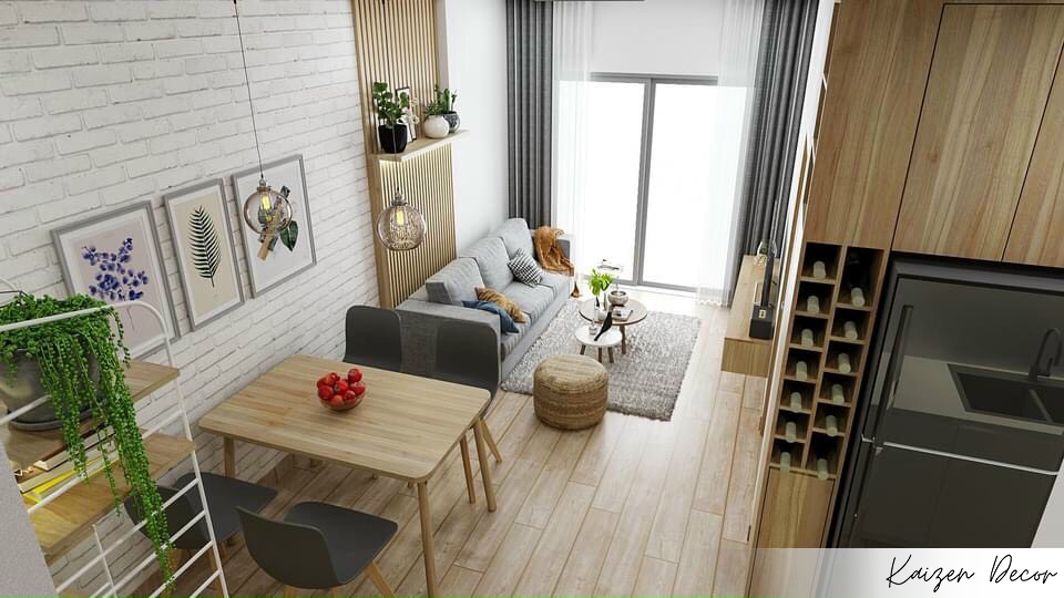 Thiết kế thi công nội thất chung cư 1 phòng ngủ topaz home 2