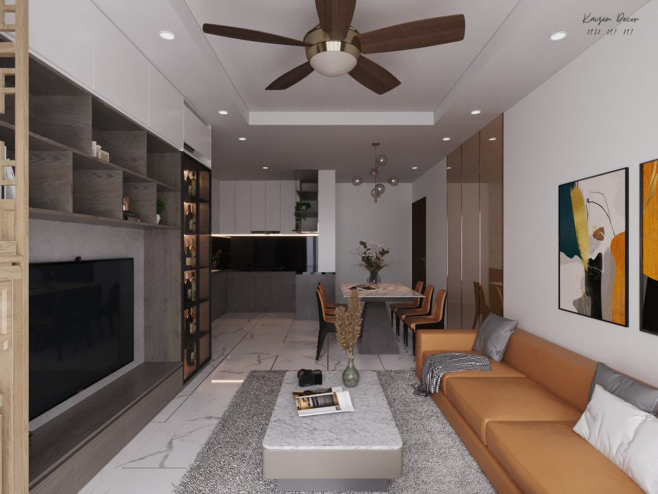 Thiết kế mẫu chung cư 3PN căn hộ Opal Boulevard