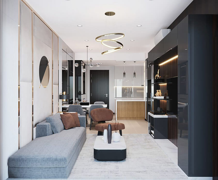 Đơn vị thiết kế nội thất căn hộ phong cách luxury đẹp