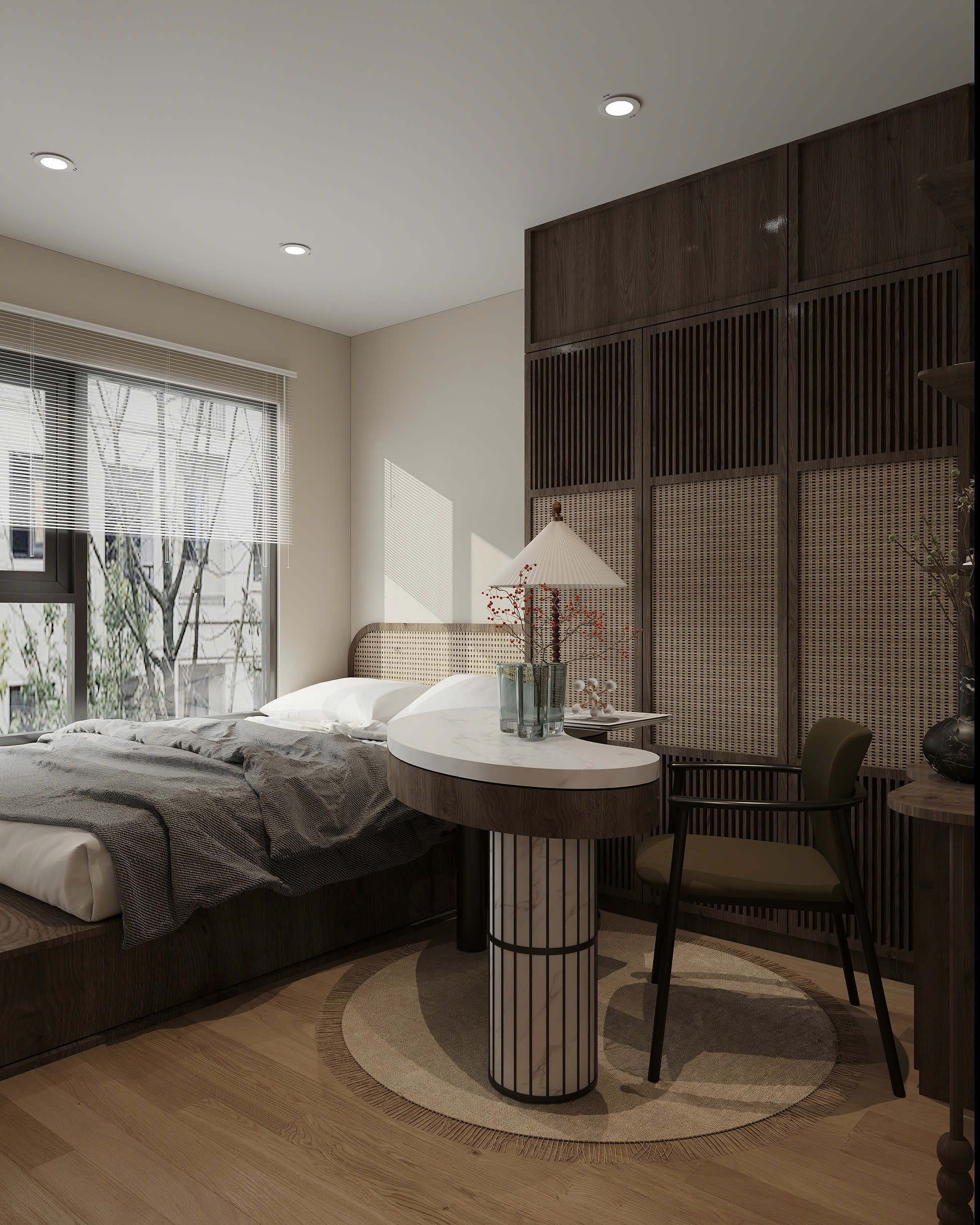 Công ty Thiết kế nội thất phong cách wabisabi Vinhomes Grand Park đẹp