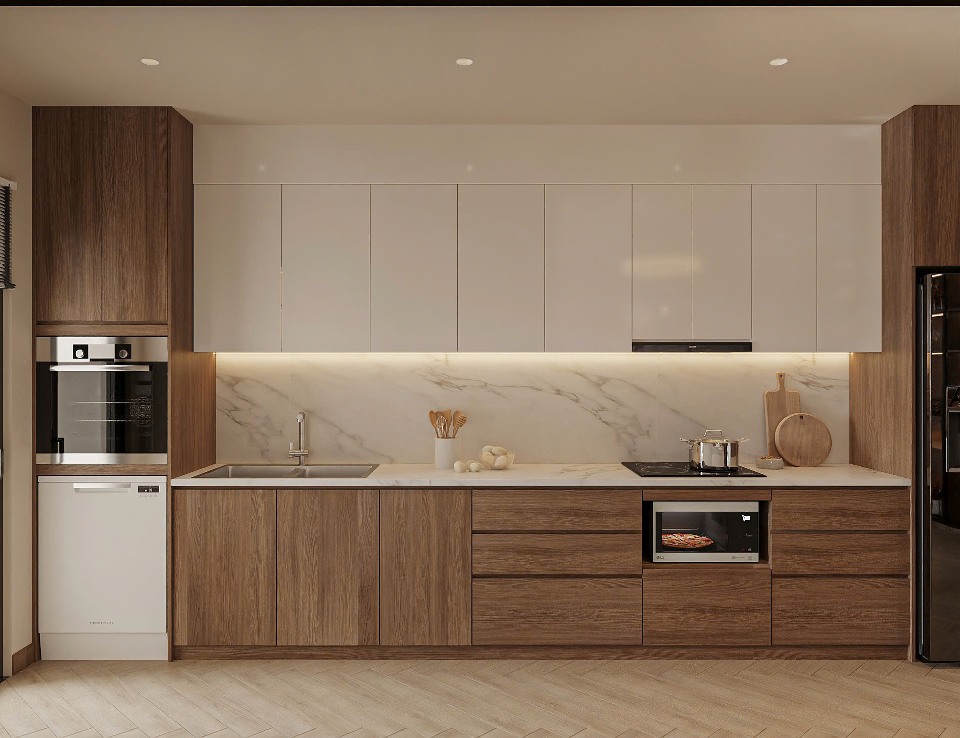 Thiết kế thi công nội thất căn hộ 3pn Vinhomes Grand Park 91m2 - phòng khách đẹp